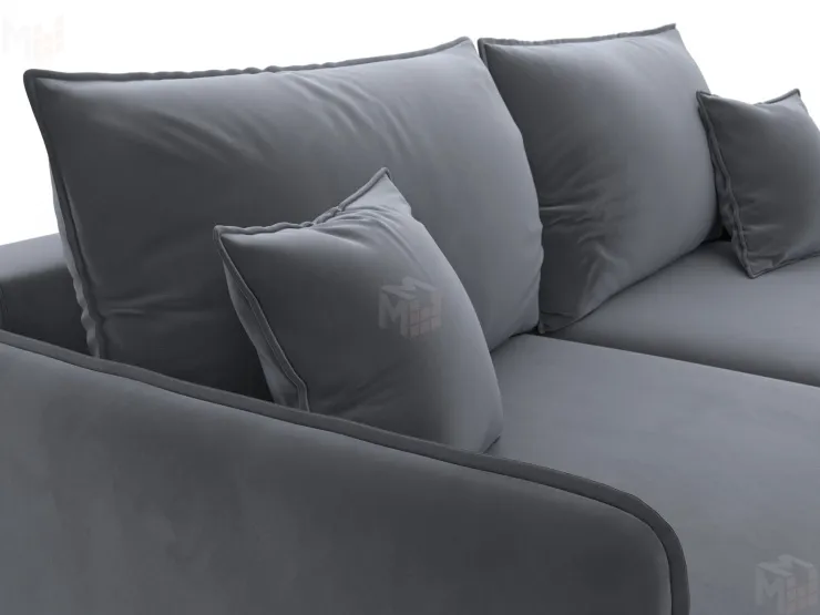 Диван прямой Лига-064 НПБ ( SEVEN 17 серый )