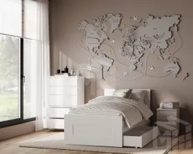 2.02.04.160.1 СИРИУС кровать одинарная 80х200 белая RU