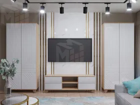 Гостиная Копенгаген дуб сонома/белый матовый вариант 4