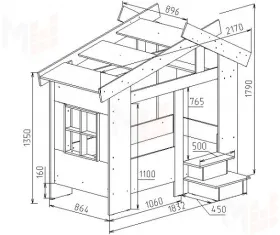 Кровать Домик для детей + игровая горка 13/18СВ