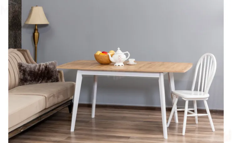 Стол обеденный раскладной VESTEROS 120 Дуб Навара/Белый