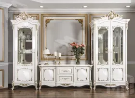 Гостиная Флоренция 1+тв+2 белый глянец