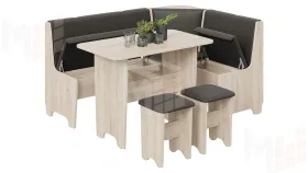 Кухонный уголок Техас Исп.1 Дуб Сонома, Экокожа коричневая