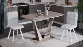 Стол раздвижной Фабио Тип 1 Капучино матовый, Стекло матовое капучино