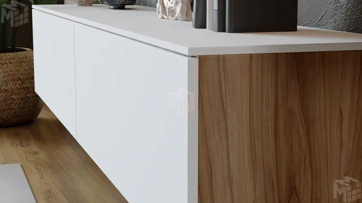 Гостиная Порто №1 - ГН-393.001 Яблоня Беллуно, Белый софт