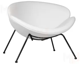 Кресло дизайнерское DOBRIN EMILY (белый винил YP17, черное основание)