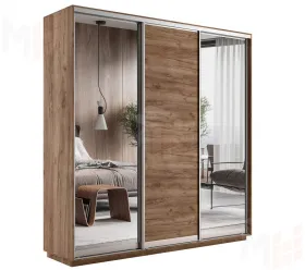 Шкаф-купе Экспресс трио 2 зеркала 1800 (крафт табачный)