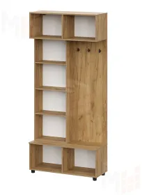 Вешалка Милан (исполнение 2) Дуб Золотой/Белый Матовый