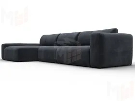 Диван угловой Лига-066 НПБ Лонг угол левый ( TOWER 11 темно-серый )