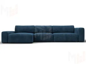 Диван угловой Лига-066 НПБ Лонг угол левый ( BRUT 11 синий )