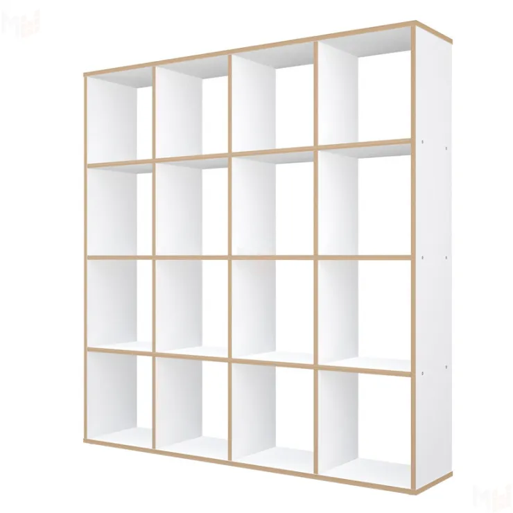 Стеллаж Polini Home Smart Кубический 16 секции, белый, эффект фанеры