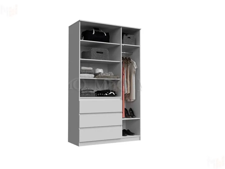 Шкаф Челси 1200 (белый/белый глянец)