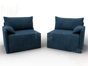 Диван прямой модульный Лига-106 ( BRUT 11 синий )
