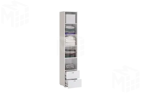  Шкаф комбинированный Гламур белый/белый глянец