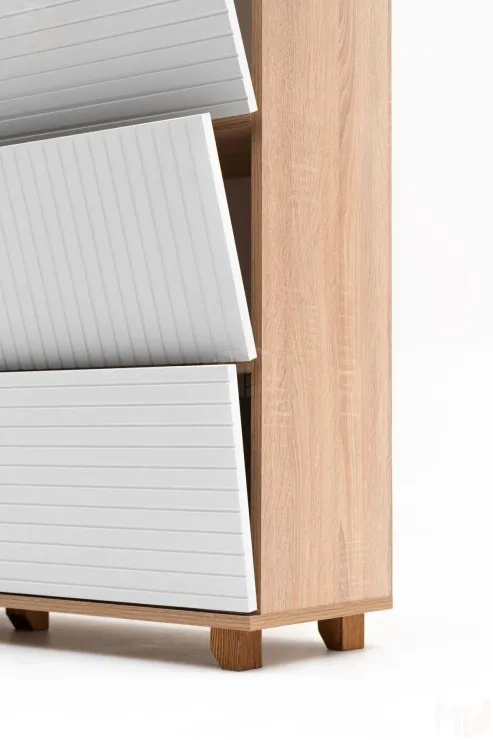 Обувница Копенгаген 6 ящиков (дуб сонома/белый матовый)