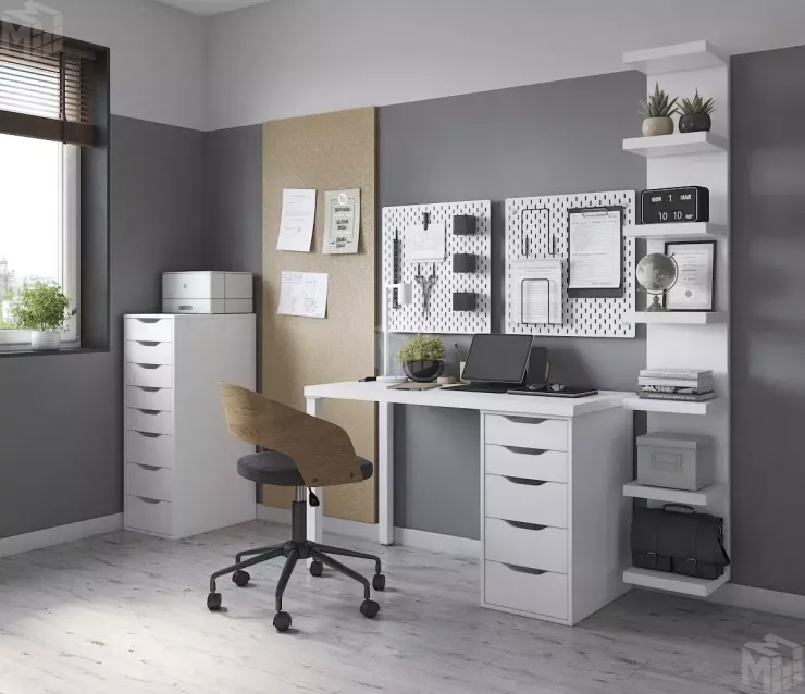 Стол письменный Ингар 2/5Т  белый