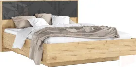  Ирис Кровать парящая 1,6м (ортопед дерево) (Браш Графит/Дуб Крафт, Дуб Крафт)