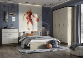 Спальный гарнитур Гармония дуб крафт серый - белый комплект-2