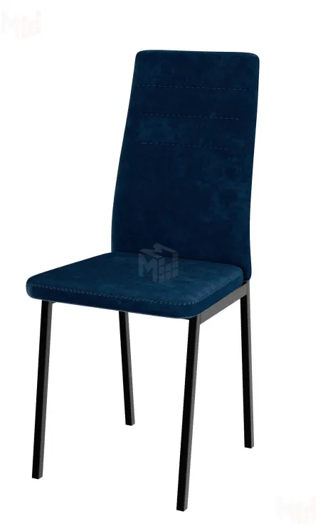 Стул Амстер (велюр синий, ноги черные)