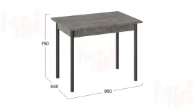 Стол Родос Тип 1 с опорой d40 Черный муар, Ателье темный