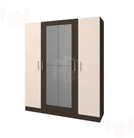 Шкаф Леси 4-х створчатый (венге/дуб молочный)