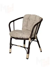 Комплект Багама с диваном и простыми бежевыми подушками (полиротанг)