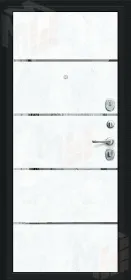 Входная металлическая дверь Лайн Букле черное/Snow Art