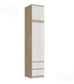 Пенал Челси 450 с антресолью (сонома/белый глянец)