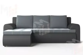 Угловой диван Ванкувер (левый) Серый, Черный