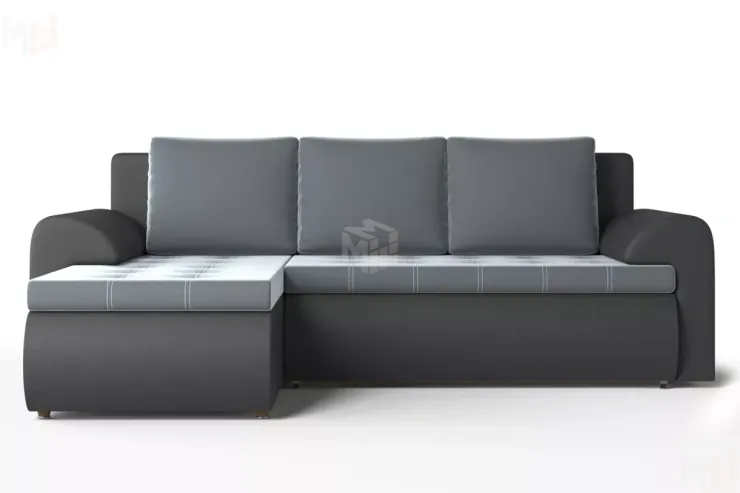 Угловой диван Ванкувер (левый) Серый, Черный