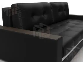 Диван прямой с декором Лига-096 НПБ ( Черный;Белый )