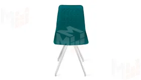 Стул Хьюго К4 Белый матовый, Велюр Confetti Izumrud