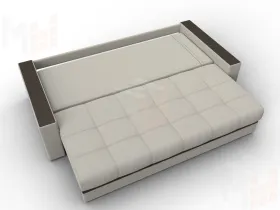 Диван прямой с декором Лига-096 НПБ ( Амур 02 Бежевый;Коричневый )