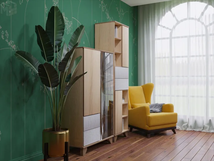 Гостиная Копенгаген дуб сонома/белый матовый вариант 1