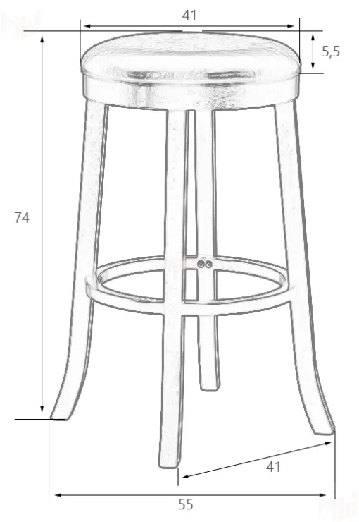 Круглый барный табурет DOBRIN BOB BAR (капучино, черный)