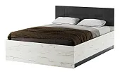 Кровать КР-1600 Беатрис с ПМ дуб Крафт белый-Антрацит