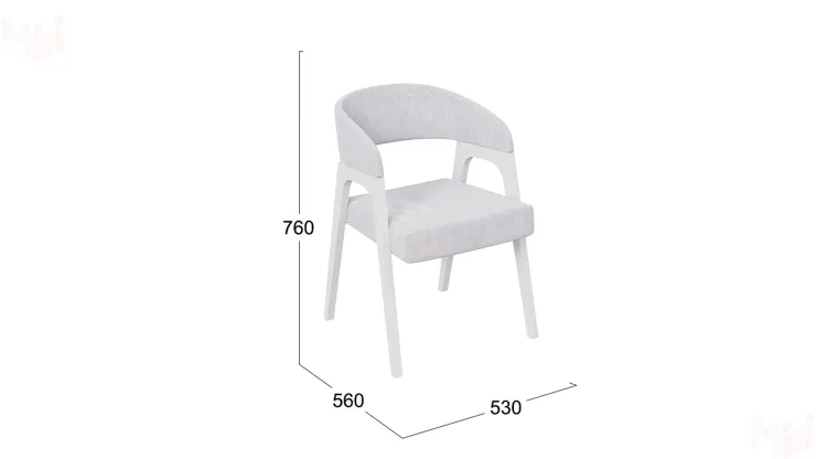 Кресло Техас 1 - W-101 Белый матовый, тк. №210 Велюр Jercy silver