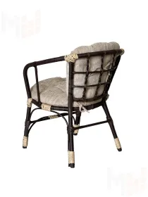 Комплект Багама с диваном и простыми бежевыми подушками (полиротанг)