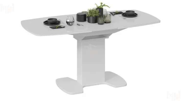 Стол обеденный Портофино - СМ(ТД)-105.02.11(1) Белый глянец, Стекло белое