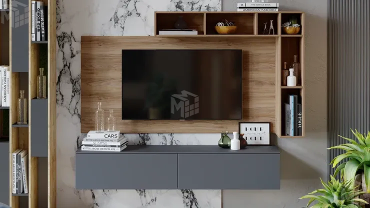 Модульная гостиная Порто Яблоня Беллуно, Графит софт