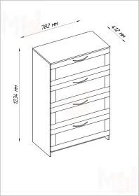 Комод Сириус 4 ящика белый