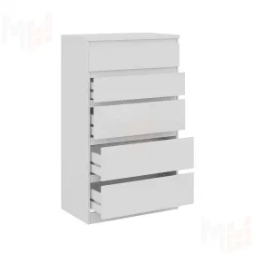 Комод Кастор 5 ящиков белый