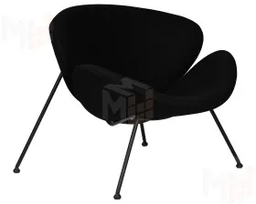 Кресло дизайнерское DOBRIN EMILY (черный ткань AF9, черное основание)