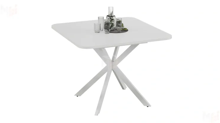 Стол обеденный раздвижной Лиссабон Тип 1 Белый муар, Белый