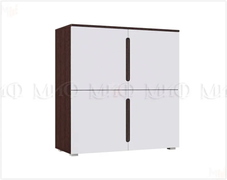 Тумба Ким 4 двери (белый/венге)