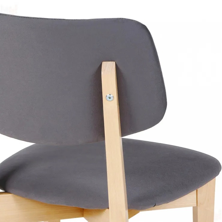 Обеденная группа стол раздвижной Норден D90 Белый/Натуральный и 2 стула Мэти Натуральный/Серый велюр