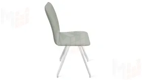 Стул Стенли К4 Белый матовый, Велюр Confetti  Silver
