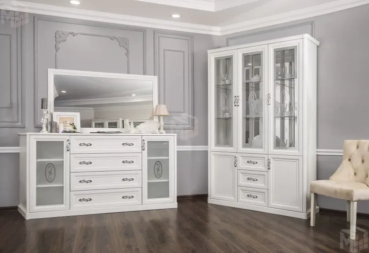 Комод Мишель белый матовый (гостиная)