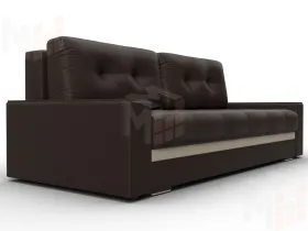 Диван прямой с декором Лига-096 НПБ ( Коричневый\Бежевый )