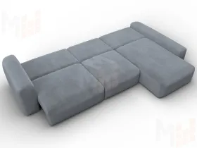 Диван угловой Лига-066 НПБ Лонг угол правый ( TOWER 10 серый )